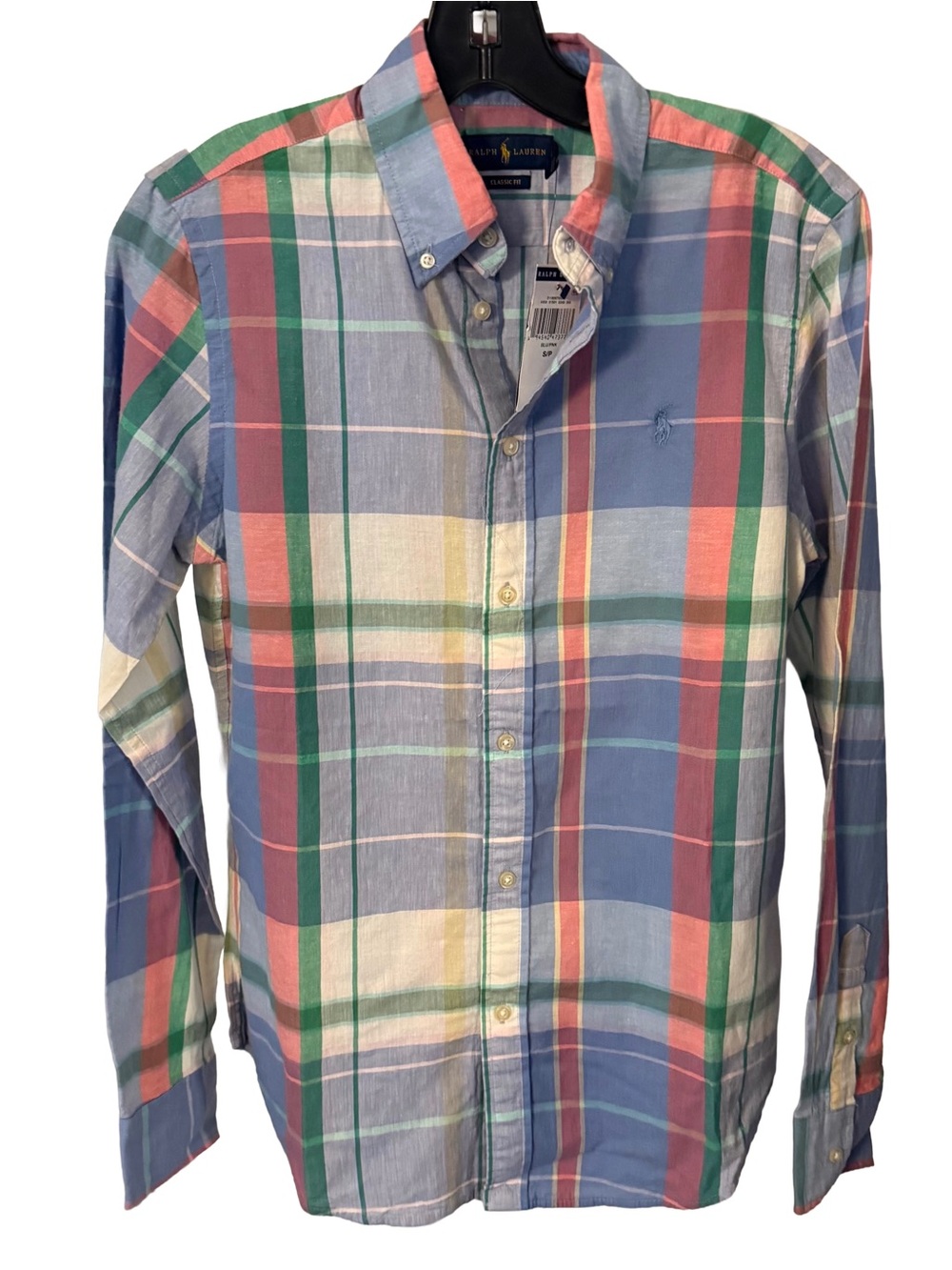 Ralph Lauren Women’s Button Down Shirt Pink Blue Plaid Sz S/P NWT